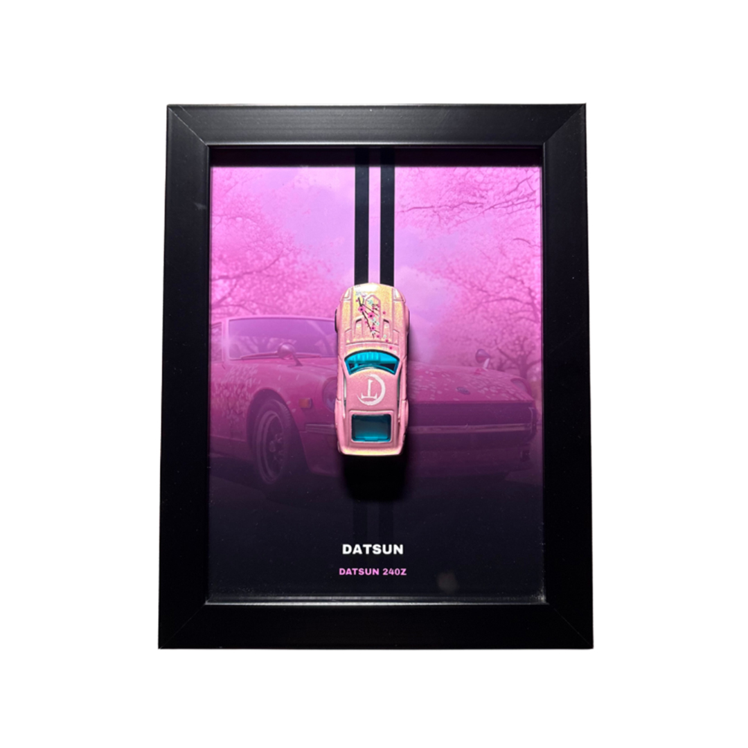 Framed Hot Wheels Display – Datsun 240Z (Sakura Pink Edition) | Premium Wall/Desk Décor